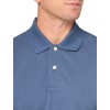 Men's Blue Piqué Long Sleeve Polo Shirt
