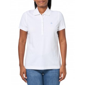 Women's White Cotton Short Sleeve Polo Shirt