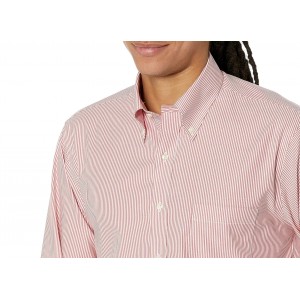 Men's Red Striped Button-Down Shirt