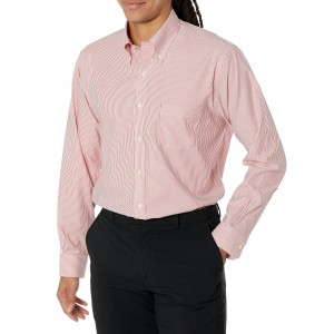 Men's Red Striped Button-Down Shirt