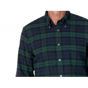 Men's Green Plaid Long Sleeve Flannel Shirt
