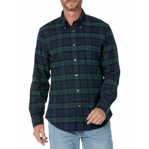 Men's Green Plaid Long Sleeve Flannel Shirt