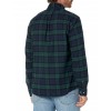 Men's Green Plaid Long Sleeve Flannel Shirt
