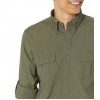 Men's Cotton Long Sleeve Button-Down Safari Shirt