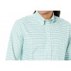 Men's blue checkered long-sleeved sports shirt