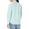 Men's blue checkered long-sleeved sports shirt