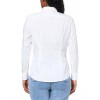 Women's long-sleeved white stretch shirt