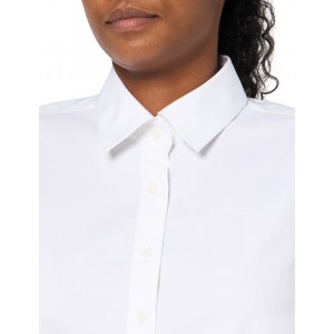 Women's long-sleeved white stretch shirt