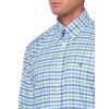 Men's green, blue and white long-sleeved shirt