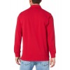 Men's Red Cotton Stretch Long Sleeve Polo Shirt