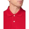 Men's Red Cotton Stretch Long Sleeve Polo Shirt