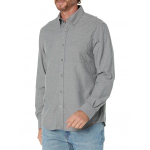 Men's Grey Long Sleeve Flannel Shirt