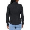 Women's black long-sleeved non-iron stretch shirt