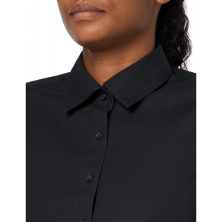 Women's black long-sleeved non-iron stretch shirt