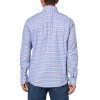 Men's red, blue and white checkered long-sleeved shirt