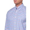 Men's red, blue and white checkered long-sleeved shirt