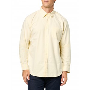 Men's yellow lapel shirt
