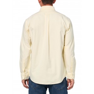 Men's yellow lapel shirt