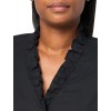 Women's black long sleeve ruffle collar shirt